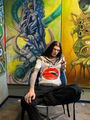 Limited Red Lips T-Shirt with Mesh Cut-Out — One of One