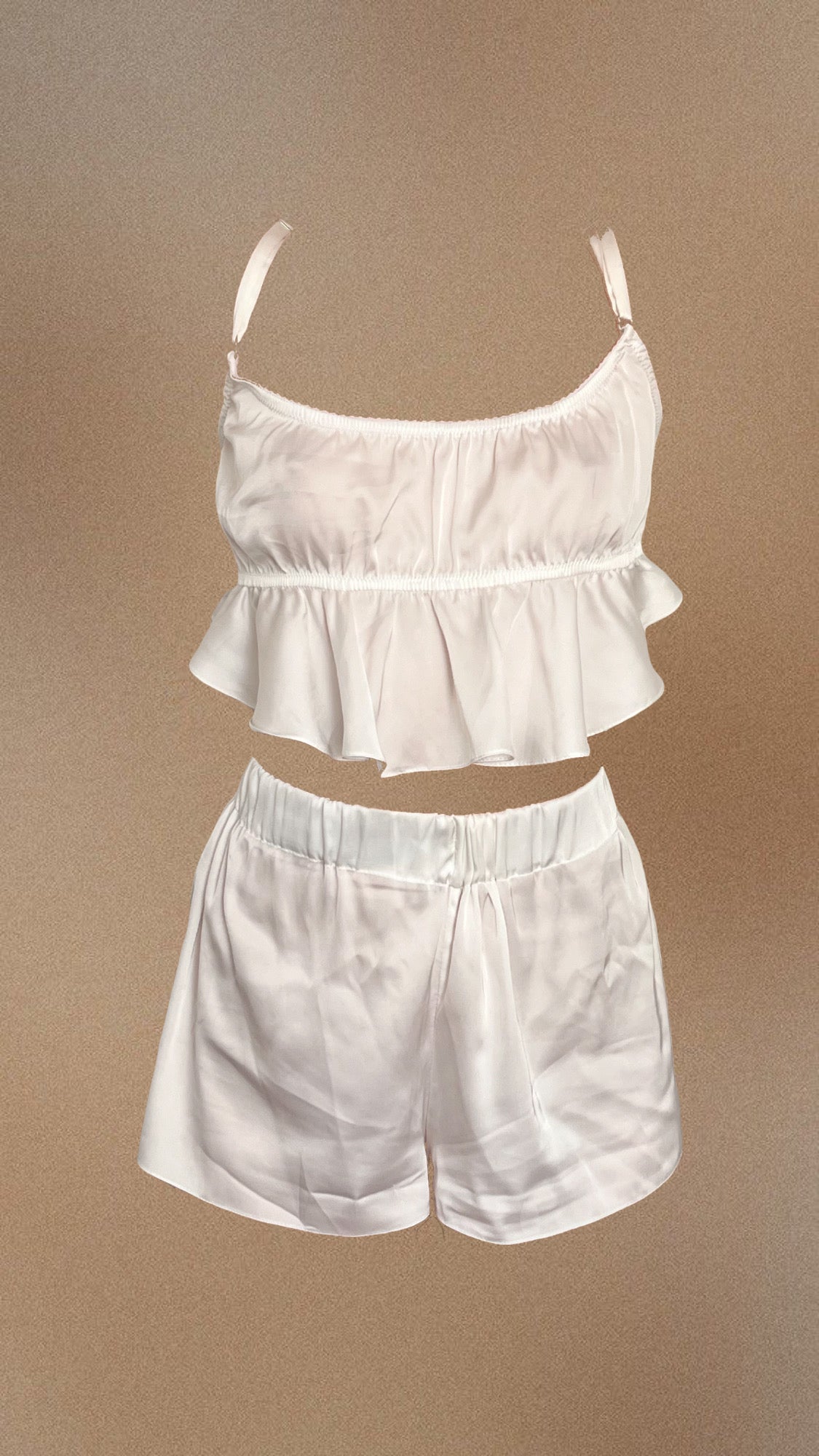 White pajama with ruffles