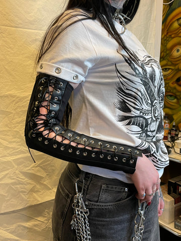 Modular Lace-Up Sleeve with Tattoo Print