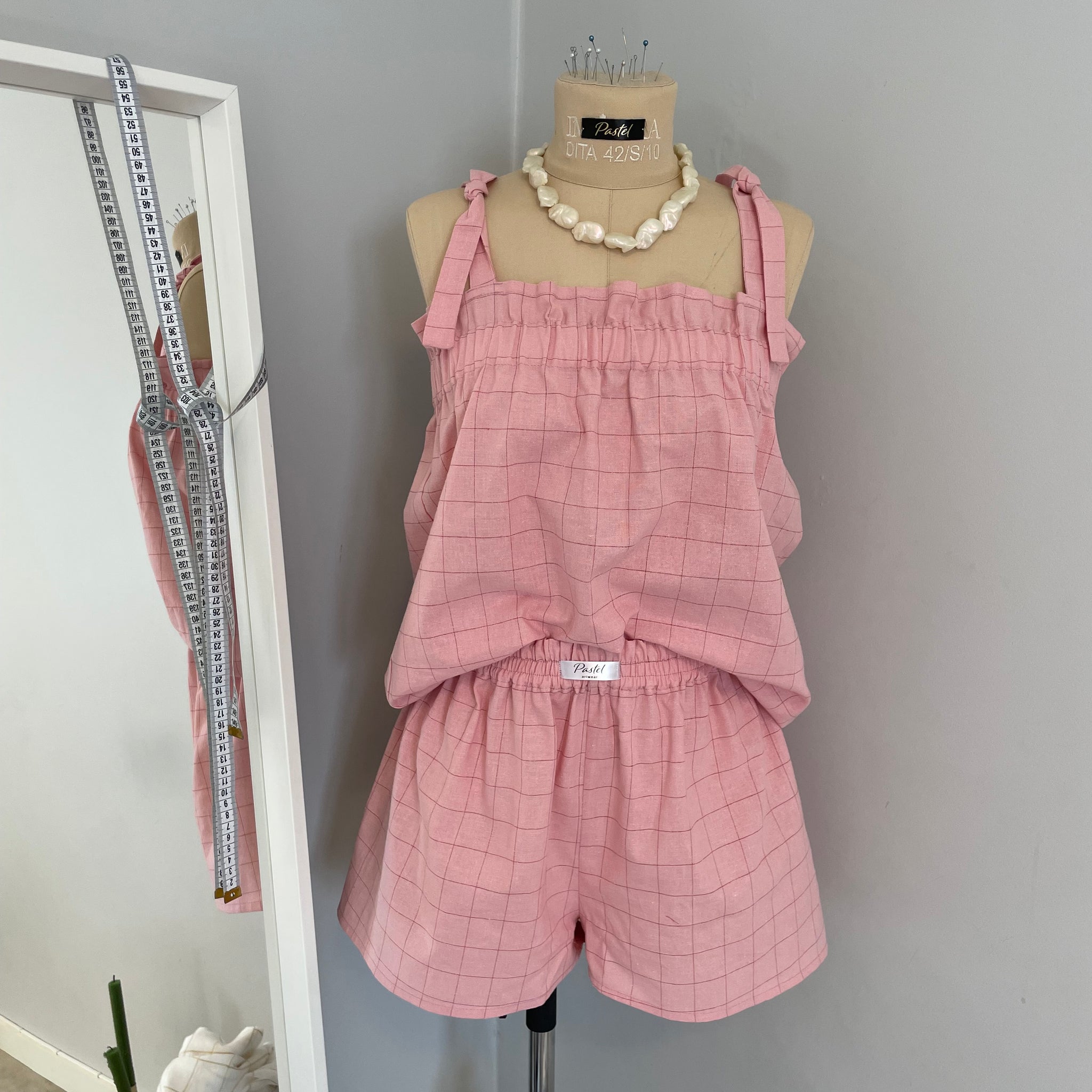 Pink linen pijama