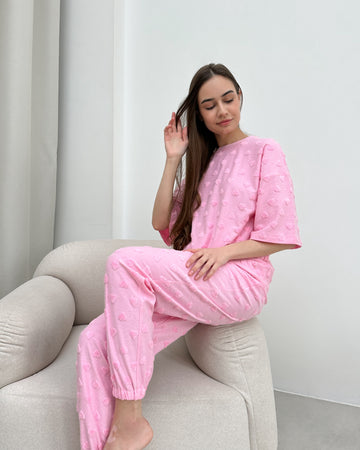 Pink Heart Lounge Set - Cozy & Stylish