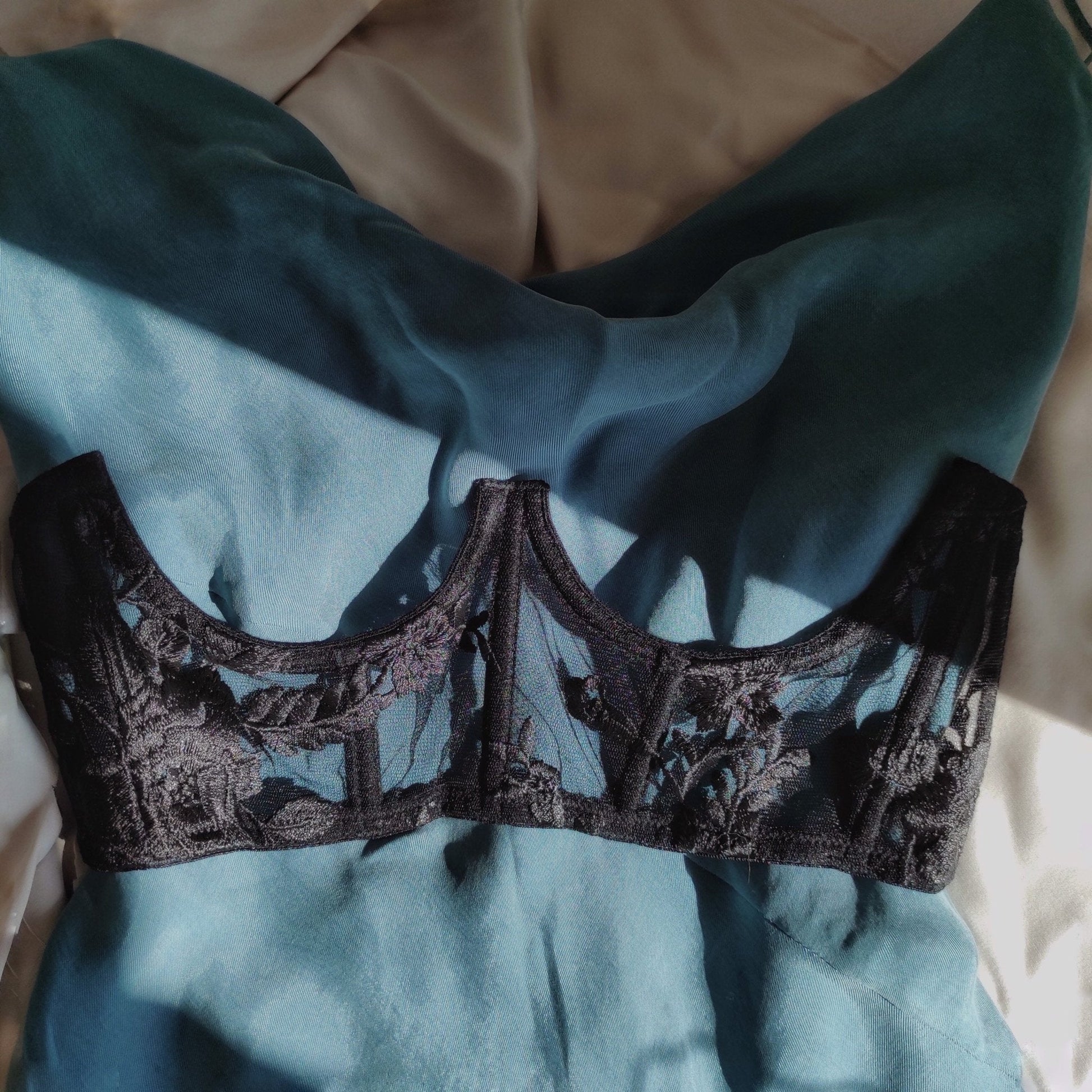 Black floral corset - Pastel Artwear