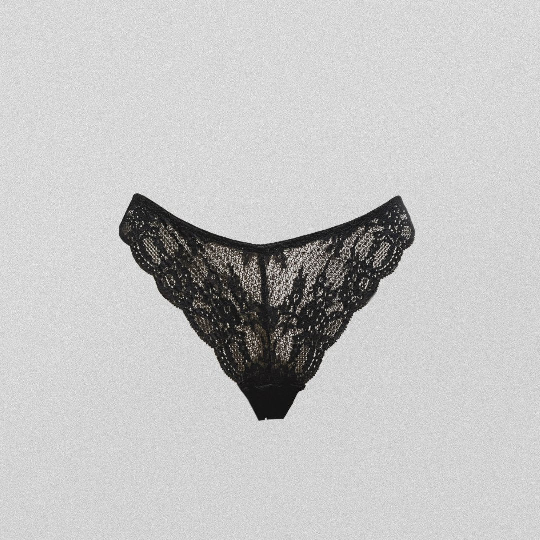Black lace Brazilian panty - Pastel Artwear